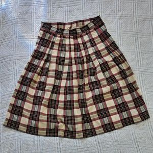 ModCloth Moon Midi Pleated Plaid Skirt L Large